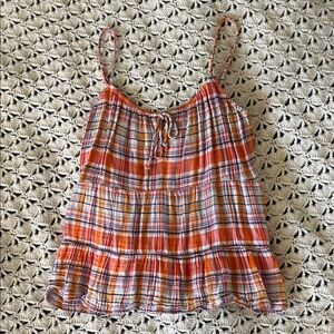 Old Navy Plaid Camisole - Orange and White